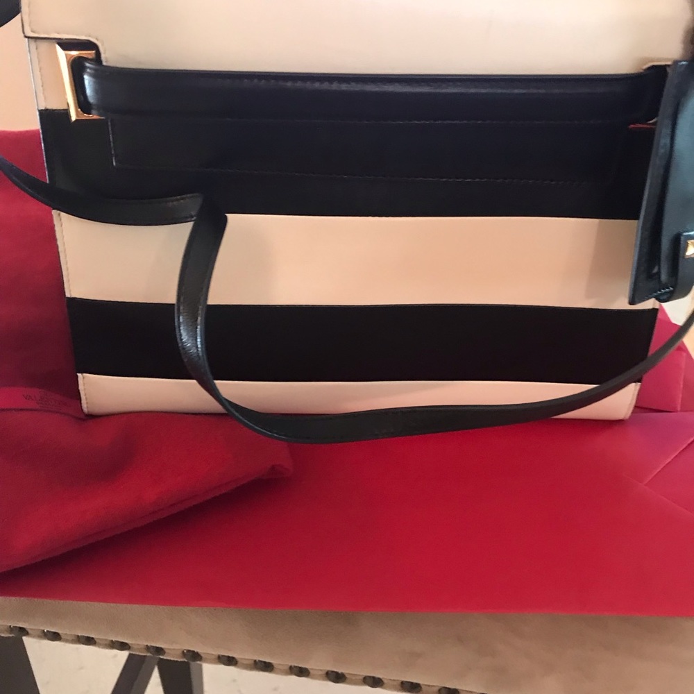 Authentic Valentino My Rockstud Striped Flap Bag. - Picture 2 of 5
